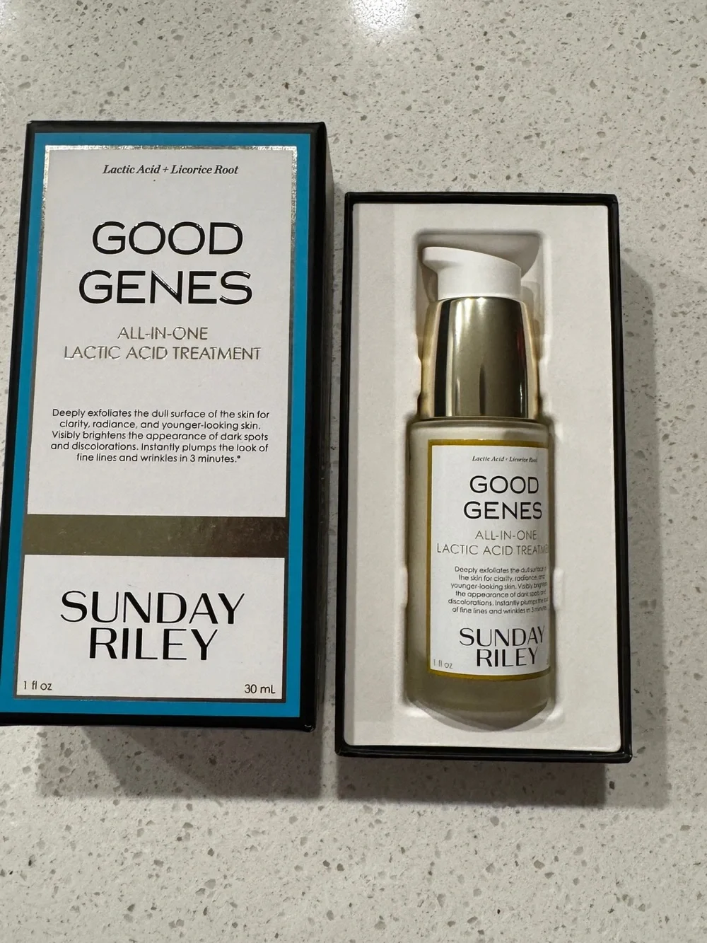 NEW: Sunday Riley Good Genes Serum in White and Silver Packaging